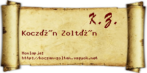 Koczán Zoltán névjegykártya